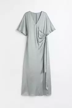 Атласное платье на свадьбу H&amp;M, светло-бирюзовый