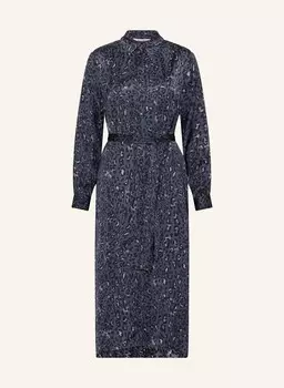 Атласное платье-рубашка Part Two, темно-синий/черный