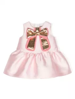 Атласное платье с бантом Hucklebones London, розовый