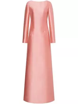 Атласное платье с длинными рукавами Alberta Ferretti, розовый