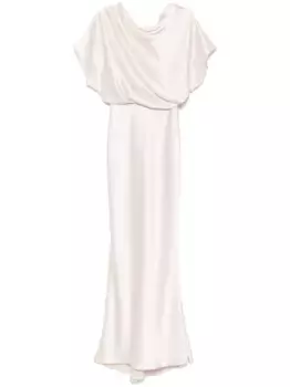 Атласное платье с драпировкой Amsale, нейтральный