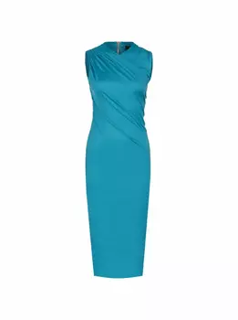 Атласное платье с драпировкой Versace