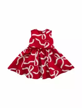 Атласное платье с монограммой Monnalisa, мультиколор