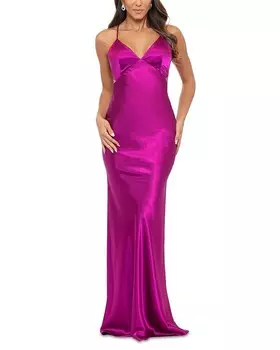 Атласное платье с открытой спиной AQUA, фиолетовый