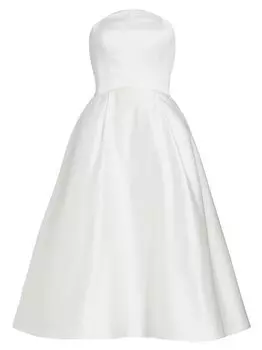 Атласное платье с пышной юбкой Duchess Amsale, слоновая кость