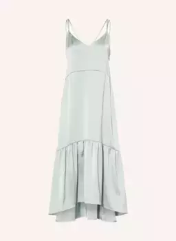 Атласное платье с рюшами Claudie Pierlot, зеленый