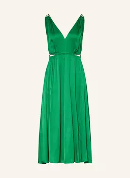 Атласное платье с вырезами Maje, зеленый