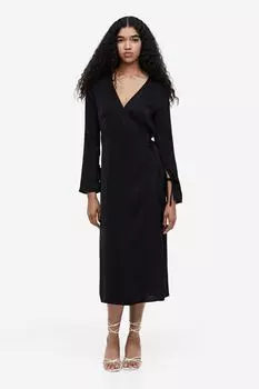 Атласное платье с запахом H&M