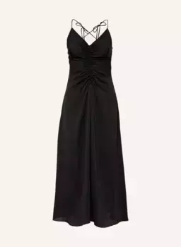Атласное платье Sandro, черный