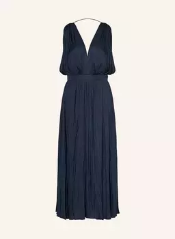 Атласное платье со складками Maje, синий