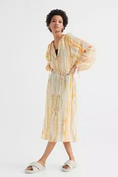 Атласное платье-туника H&amp;M, светло-оранжевый/тай-краситель