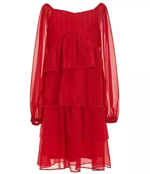 Атласное плиссированное платье с длинными рукавами Chelsea & Violet для больших девочек 7–16 лет, красный