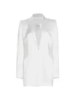 Атласное свадебное платье-блейзер Leith Galvan, цвет off white