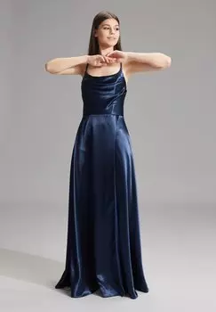 АТЛАСНОЕ ВЕЧЕРНЕЕ ПЛАТЬЕ С РАЗРЕЗОМ Hey Kyla Swing