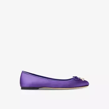 Атласные балетки Elme с бантом Jimmy Choo, фиолетовый