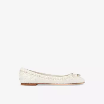 Атласные балетки Elme с бантом Jimmy Choo, белый