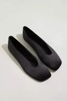 Атласные балетки H&M, черный