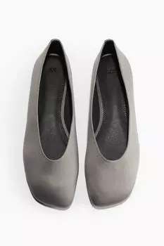 Атласные балетки H&M, серый