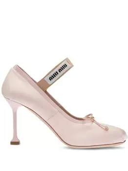 Атласные балетки Miu Miu, розовый