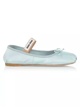 Атласные балетки Miu Miu, синий