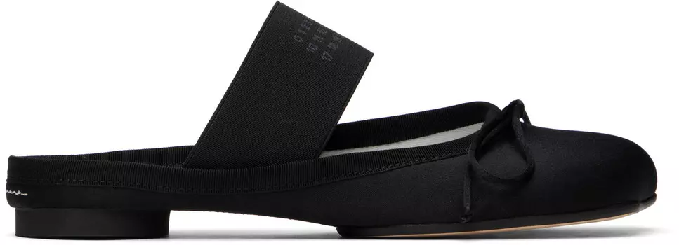 Атласные балетки с анатомическим логотипом MM6 Maison Margiela
