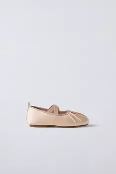 Атласные балетки ZARA, розовый