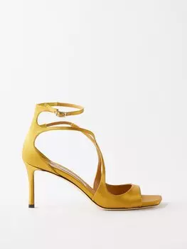 Атласные босоножки azia 75 Jimmy Choo, желтый