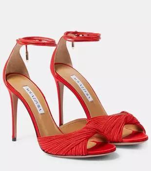 Атласные босоножки bellini beauty 105 Aquazzura, красный