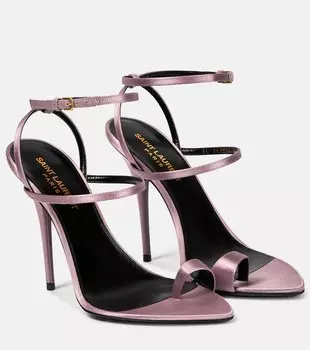 Атласные босоножки Dive 110 Saint Laurent, розовый
