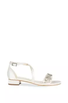 Атласные босоножки Elyse на низком каблуке с перекрестными ремешками Paradox London, белый