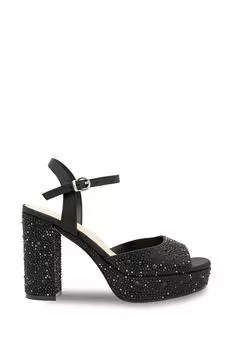 Атласные босоножки 'Laney' на платформе и платформе с ремешком на щиколотке Paradox London, черный