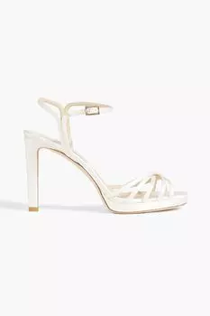 Атласные босоножки Lilah 100 JIMMY CHOO, слоновая кость