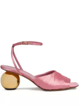 Атласные босоножки Marni, розовый
