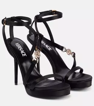 Атласные босоножки medusa '95 Versace, черный