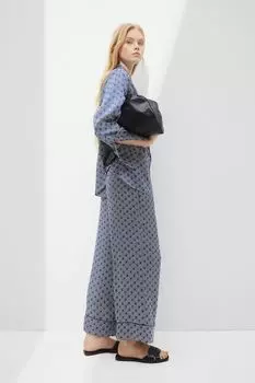 Атласные брюки без застежек H&M, синий