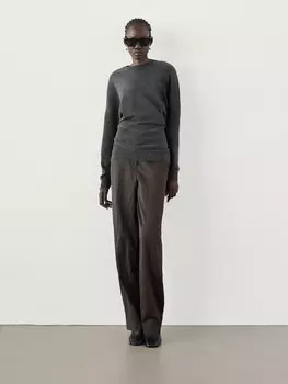 Атласные брюки-бочки Massimo Dutti, коричневый