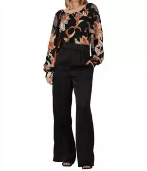 Атласные брюки черного цвета LUCCA