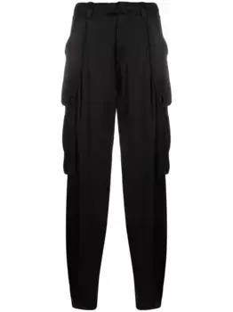 Атласные брюки карго ERMANNO FIRENZE, черный