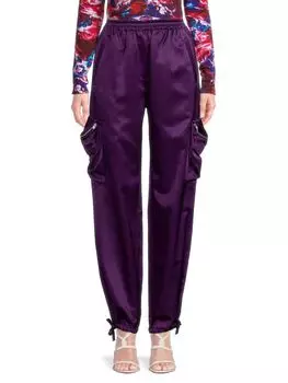 Атласные брюки-карго Kenzo, цвет Prune