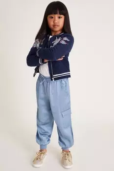 Атласные брюки карго Monsoon, синий