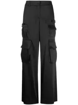 Атласные брюки карго OFF-WHITE, черный