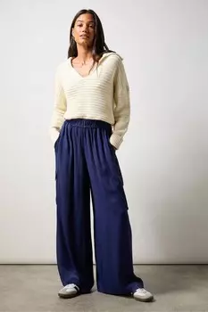 Атласные брюки карго Ro&Zo, синий