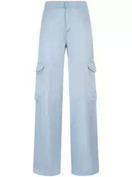 Атласные брюки карго с завышенной талией GCDS, синий