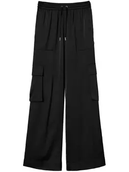 Атласные брюки-карго TWINSET, черный