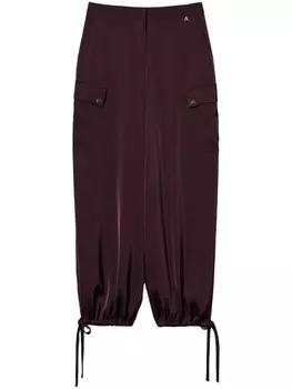 Атласные брюки карго TWINSET, красный