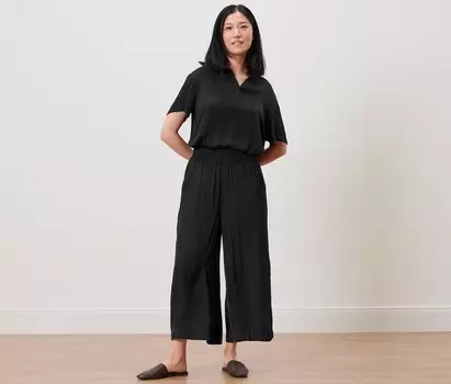 Атласные брюки-кюлоты Tchibo, черный