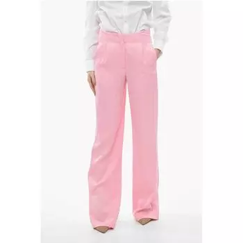 Атласные брюки-палаццо с одинарной складкой Msgm, Multicolor