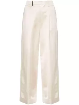 Атласные брюки прямого кроя Peserico, бежевый