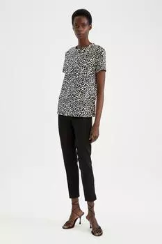 Атласные брюки прямого кроя Valentina Cigarette DeFacto, черный