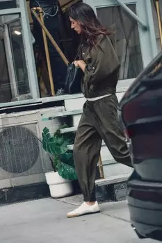 Атласные брюки с манжетами ZARA, хаки